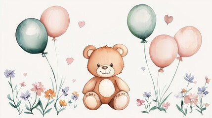 Sweet Valentine’s Day card idea with playful animal and floral elements.