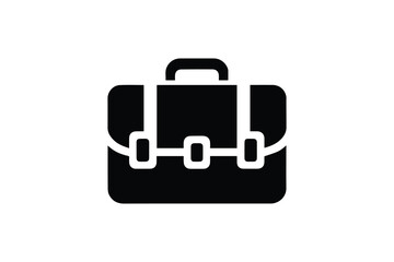 simple and unobtrusive Briefcase vector silhouette illustration isolated in white background