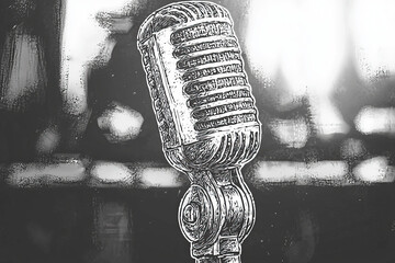 A stylish depiction of a microphone, highlighting its role in music and communication