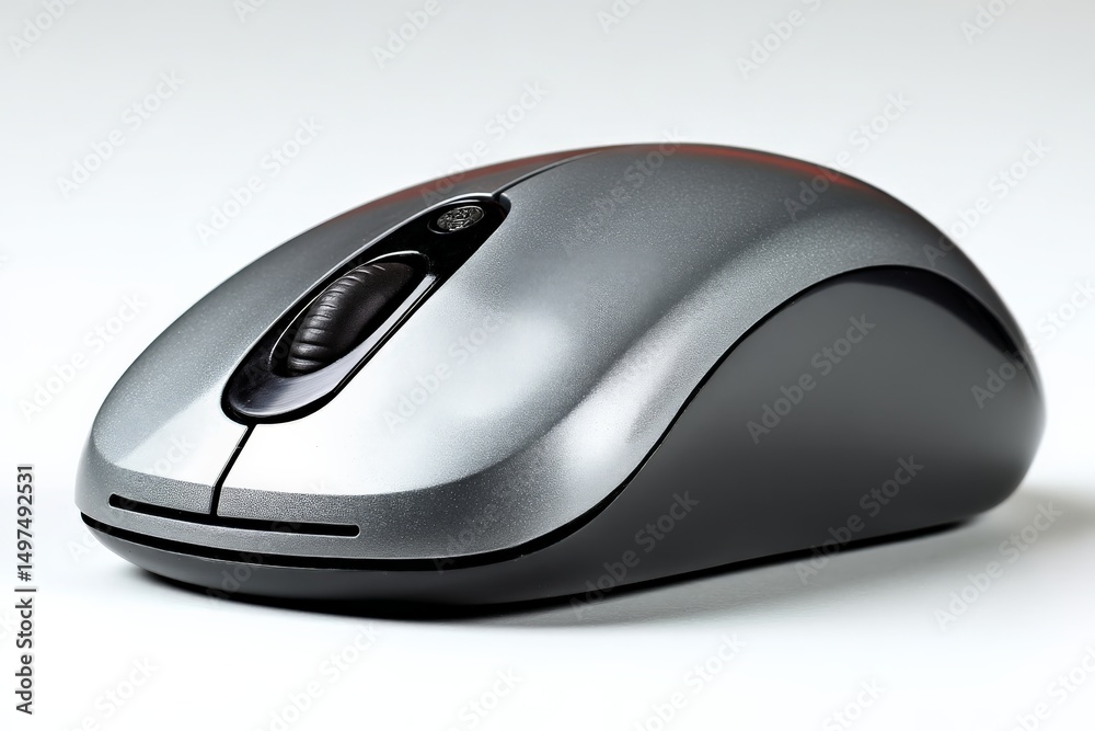Poster Wireless computer mouse on a plain background showcasing its sleek design and ergonomic features perfect for daily use