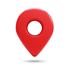 Bright Red 3D Map Pointer Pin Icon