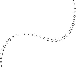 Dotted curved line shape set. Design element