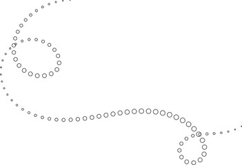 Dotted curved line shape set. Design element
