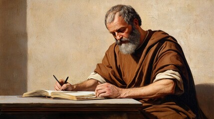 The Apostle Paul Composing Letters in Prison