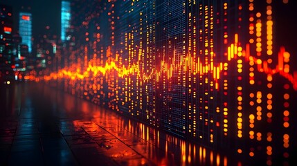 Fototapeta premium Futuristic financial technology and AI powered market analytics