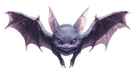 Ferocious bat creature, wings outstretched,  fierce expression
