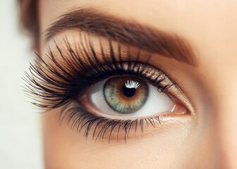 Obraz premium Magnificent Close-Up of an Eye with Long, Lush Eyelashes