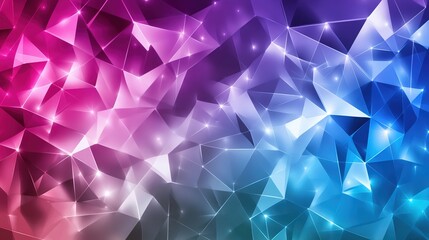 Obraz premium Vibrant Pink Blue Abstract Geometric Background with Sparkling Low Poly Design for Modern Presentations