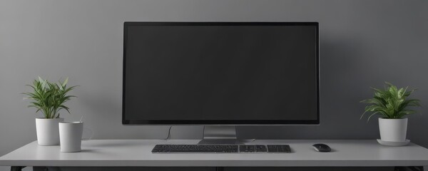 Realistic vector desktop, empty screen for showcasing designs,  development,  blank