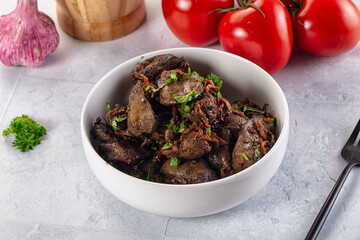 Roasted chicken liver with green onion