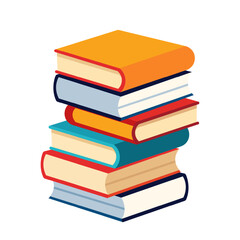 Stack of books. Reading and learning concept. Bookstore icon. Vector isolated on white.