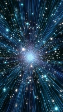 A cosmic tunnel, stars, and energy trails, a portal into the vastness of space, a stunning display of stellar wonder