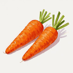 Earthen Carrot Strokes carrots isolated watercolor vector illustration svg