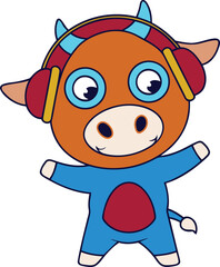 Cute cartoon and variety stylish Cow vector, Colorful and Cartoon style animals premium quality vector illustration design