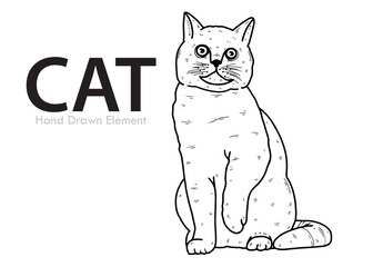 Hand Drawn Sketch vector a cat