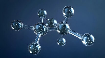 Abstract Molecular Structure, Science Network, 3D Futuristic Technology,  Digital Atom Bonds,  Nanotechnology Design,  Glass Atoms