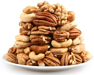 Fototapeta premium Mixed Nuts Collection Walnuts Cashews Pecans Healthy Snack Food