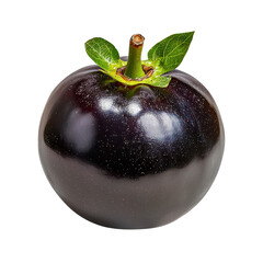 Fresh and Vibrant Whole Mangosteen Fruit with Green Leaves on a White Background, Perfect for Healthy Food and Tropical Fruit Imagery Transparent background, PNG