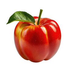 Fresh Red Apple with Shiny Skin, Leafy Stem, and Juicy Texture, Perfect for Healthy Eating, Home Cooking, and Dietary Recipes Transparent background, PNG