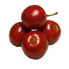 Fresh and Juicy Red Hawthorn Berries with Moist Skin and Natural Glaze, Isolated on Transparent Background, Nutrient-Rich Healthy Food Choice Transparent background, PNG