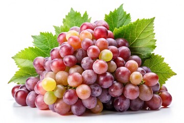 Fototapeta premium Fresh and Ripe Sweet Grapes Isolated on White Background, Perfect for Food and Health Concepts