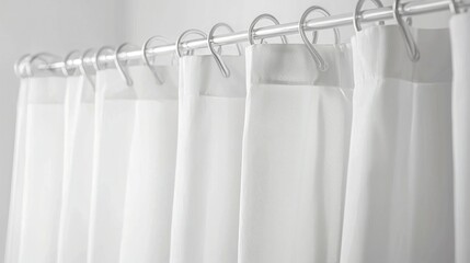 Shower curtain and liner isolated on white background