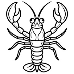 Royal Lobster line art vector
