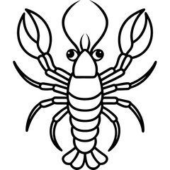 Royal Lobster line art vector