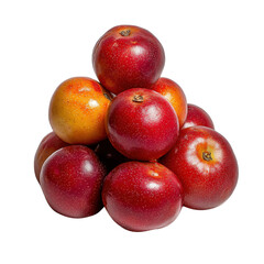 Fresh Red Apples Stacked in a Pyramid Formation on a White Background for Healthy Eating, Nutrition, and Organic Lifestyle Themes Transparent background, PNG