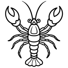 Royal Lobster line art vector
