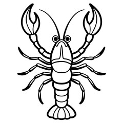 Royal Lobster line art vector