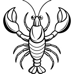 Royal Lobster line art vector