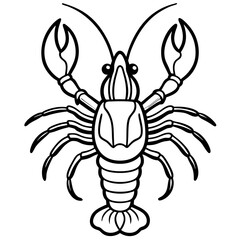 Royal Lobster line art vector