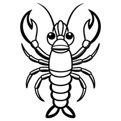 Royal Lobster line art vector