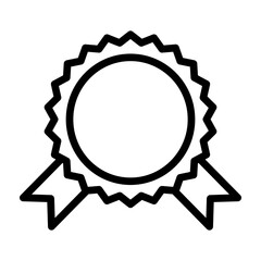 Award Ribbon Vector Line Icon Design