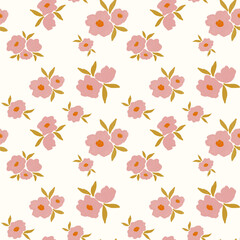 Obraz premium autumn floral seamless pattern pastel color