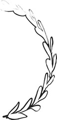 Decorative border brush stroke. Floral and vintage