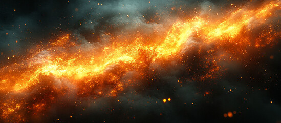 Fototapeta premium Fiery cosmic nebula.