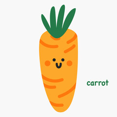 Cute carrot cartoon illustration for kids