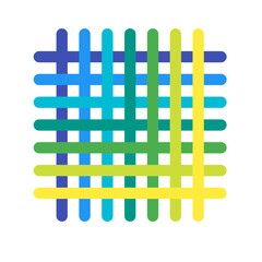 Colorful yellow and blue hand-drawn grid pattern for decoration, textile or background use