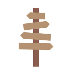 Hand-drawn directional wooden sign post illustration for outdoor trail and map guidance use