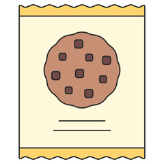 초코 쿠키 봉지 일러스트