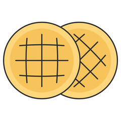 동그란 버터 쿠키 일러스트