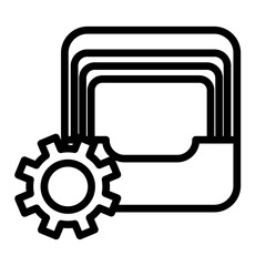 File Manager Vector Line Icon Design