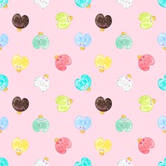 Kawaii popsicles ice cream seamless