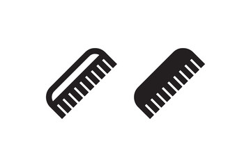 Minimalist black comb icon set on white background.