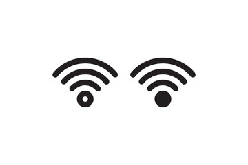 Dual wireless internet symbols on white background.