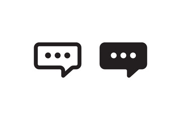 Minimalistic chat bubble icons illustration.