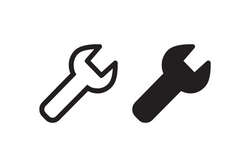 Pencil and hammer icon design on white background.
