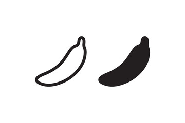 Minimalist black and white banana illustrations on white background.